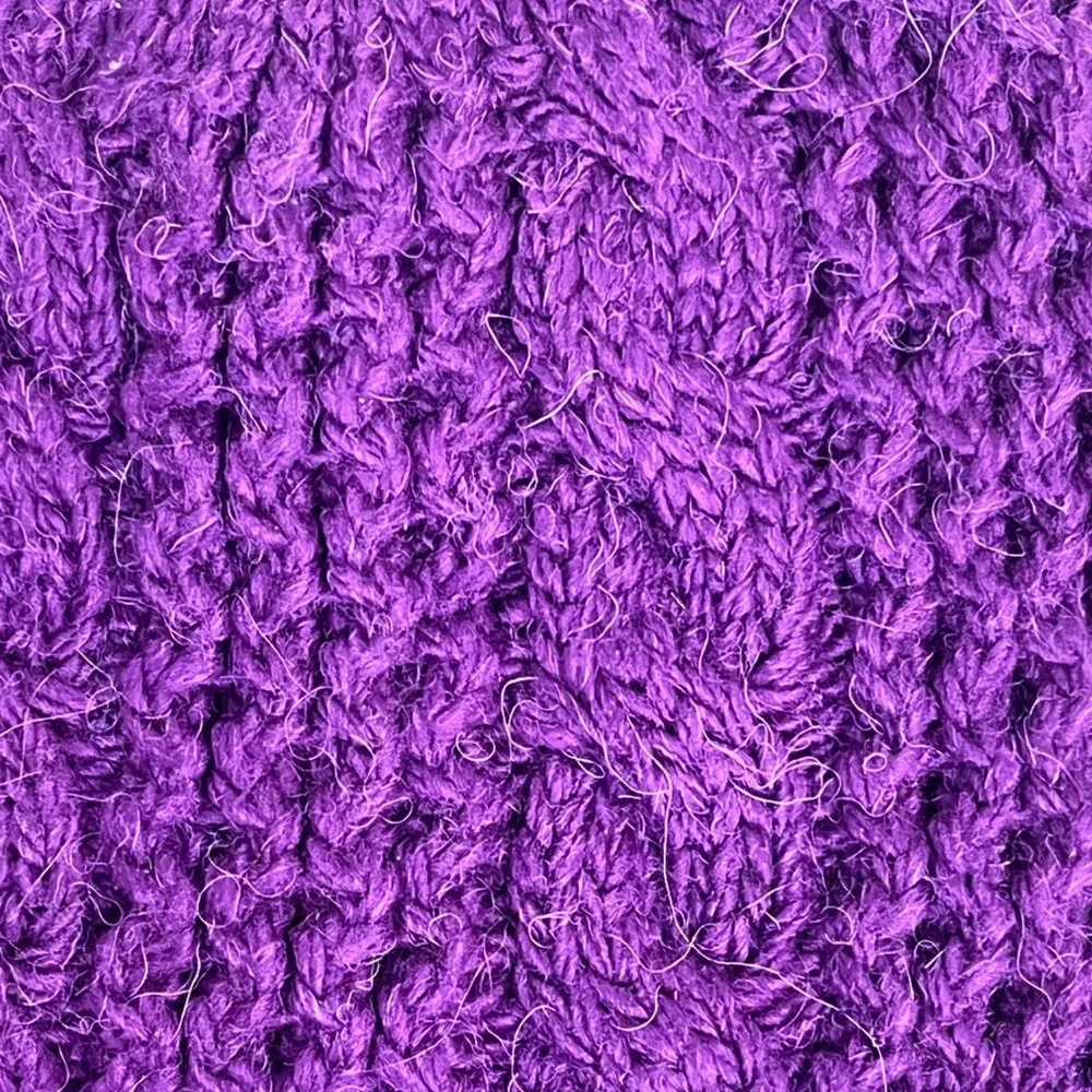 The North Face Purple Cable Knit Beanie Wool Alpaca Blend Hat A5WK One Size